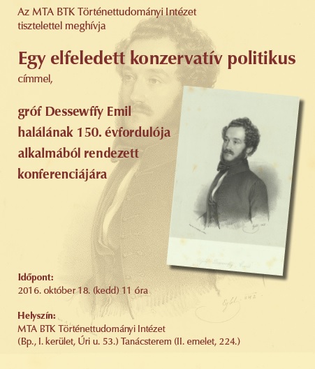 Konferencia Dessewffy Emil halálának 150. évfordulója alkalmából