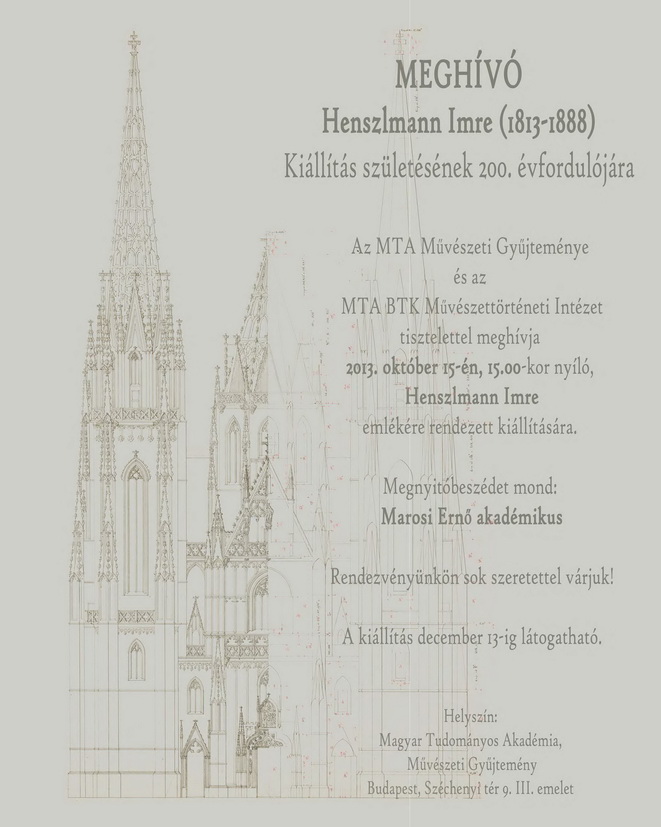 Kiállítás Henszlmann Imre születésének 200. évfordulójára